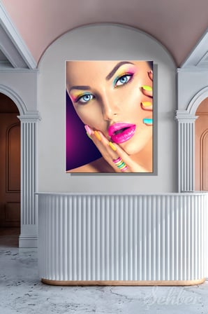 Dekoratif Dikey Kanvas Tablo Tekli Kuaför Güzellik Salonu Makyaj Nail Art Kadın Portre 1008