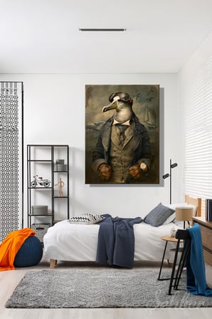 Dekoratif Dikey Kanvas Tablo Tekli Genç Odası Çocuk Odası Kreş retro Martı Tasvir 1021