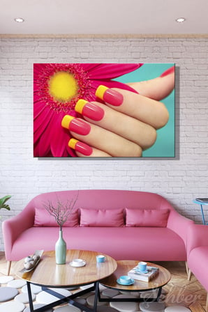 Kanvas Tablo Yatay Tekli Kuaför Güzellik Salonu Makyaj Nail Art Mani kür 1062