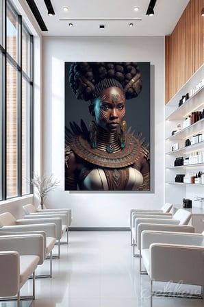 Dekoratif Dikey Kanvas Tablo Tekli Salon Mutfak Yatak Odası Ofis Dişjital Afrika Kraliçesi 1082
