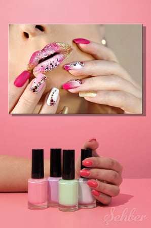 Dekoratif Yatay Kanvas Tablo Tekli Kuaför Güzellik Salonu Makyaj Nail Art Manikür Tasarım 1104