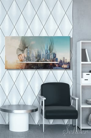 Yatay Kanvas Tablo Tekli Emlakçı Emlak Ofisi İnşaat Gyo Mimarlık Modern Mimari 1131