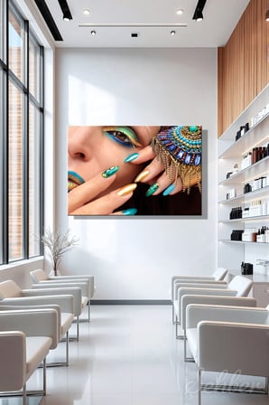 Dekoratif Yatay Kanvas Tablo Tekli Kuaför Güzellik Salonu Makyaj Nail Art Manikür 1144
