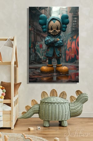 Dekoratif Dikey Kanvas Tablo Tekli Genç Odası Çocuk Odası Kreş Kaws Tarzı Pop Art 1152