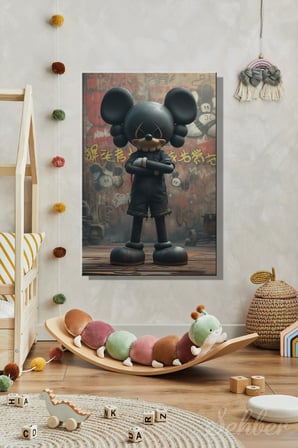 Dekoratif Dikey Kanvas Tablo Tekli Genç Odası Çocuk Odası Kreş Kaws Tarzı Pop Art 1153