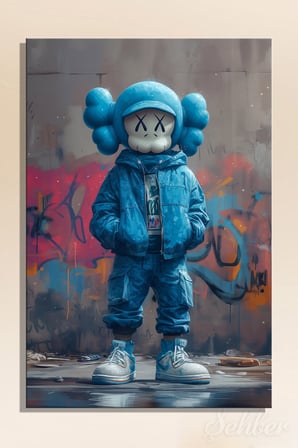Dekoratif Dikey Kanvas Tablo Tekli Genç Odası Çocuk Odası Kreş Kaws Tarzı Pop Art 1154