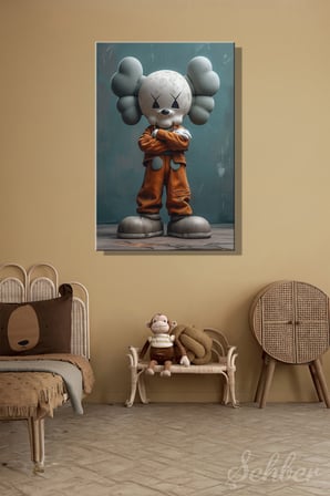 Dekoratif Dikey Kanvas Tablo Tekli Genç Odası Çocuk Odası Kreş Kaws Tarzı Pop Art 1155