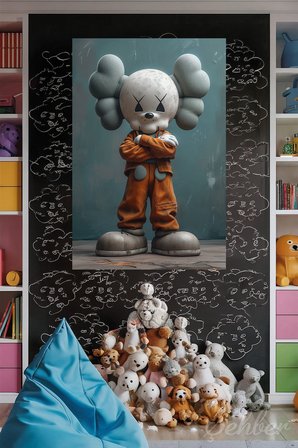 Dekoratif Dikey Kanvas Tablo Tekli Genç Odası Çocuk Odası Kreş Kaws Tarzı Pop Art 1155