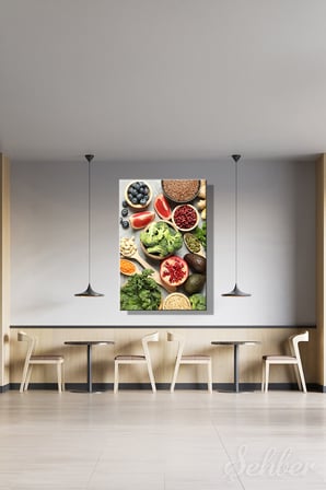 Dekoratif Dikey Kanvas Tablo Tekli Lokanta Kafe Restoran Mutfak Sağlıklı Beslenme 1191