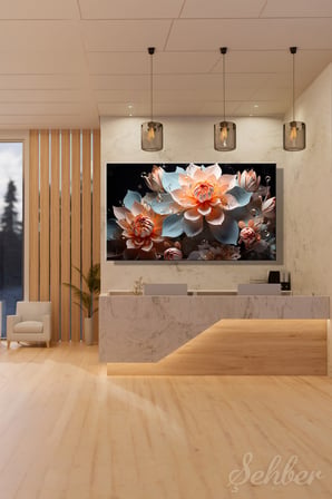 Panoramik Yatay Kanvas Tablo Tekli Salon Mutfak Yatak Odası Ofis 3D Efekt Dijital Çiçek Tasvir 1215
