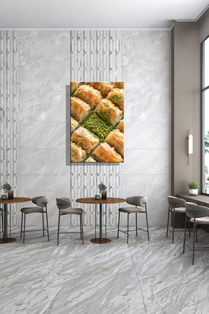Dekoratif Dikey Kanvas Tablo Tekli Baklavacı Pastane Lokanta Kafe Restoran Mutfak Baklava 1221
