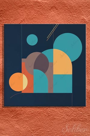 Dekoratif Kare Kanvas Tablo Tekli Salon Mutfak Yatak Odası Ofis Soyut Geometrik Sanat 1261