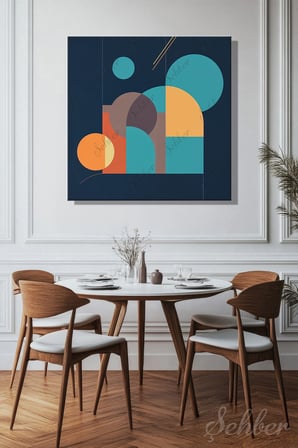 Dekoratif Kare Kanvas Tablo Tekli Salon Mutfak Yatak Odası Ofis Soyut Geometrik Sanat 1261