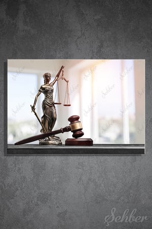 Dekoratif Yatay Kanvas Tablo Tekli  Avukat Hukuk Müşavirliği Baro Themis Heykeli 1265