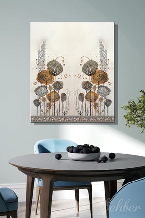 Dekoratif Yatay Kanvas Tablo Tekli Salon Mutfak Yatak Odası Ofis Modern Sanat Çiçek Deseni 1273