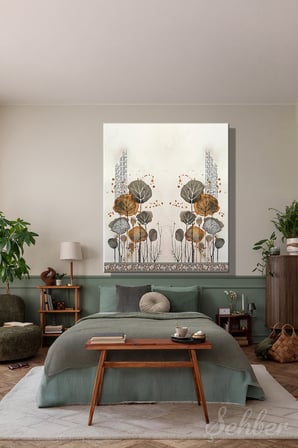 Dekoratif Yatay Kanvas Tablo Tekli Salon Mutfak Yatak Odası Ofis Modern Sanat Çiçek Deseni 1273