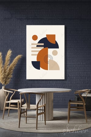 Dekoratif Dikey Kanvas Tablo Tekli Salon Mutfak Yatak Odası Ofis Minimalist Geometrik Desen 1276