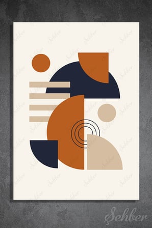 Dekoratif Dikey Kanvas Tablo Tekli Salon Mutfak Yatak Odası Ofis Minimalist Geometrik Desen 1276