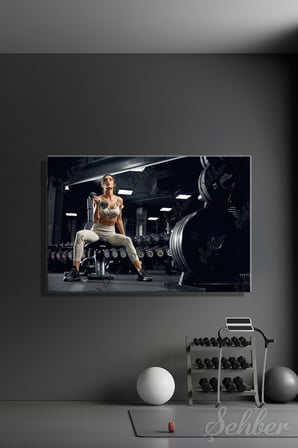 Dekoratif Yatay Kanvas Tablo Tekli Spor Salonu Fitness Eğitimi Egzersiz 1293
