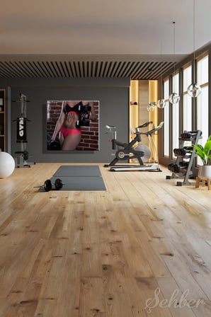 Dekoratif Kare Kanvas Tablo Tekli Spor Salonu Fitness Eğitimi Egzersiz Karın Kasları 1296