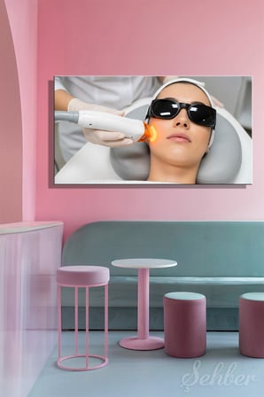 Panoramik Yatay Kanvas Tablo Tekli Kuaför Güzellik Salonu Estetik Kliniği Lazer Cilt Yenileme 1353