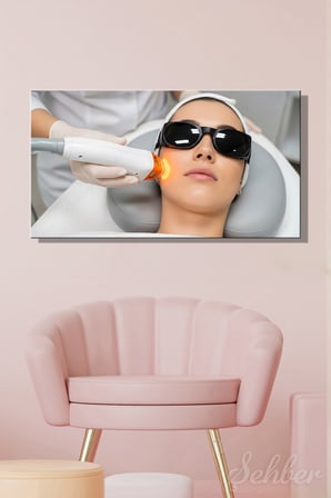 Panoramik Yatay Kanvas Tablo Tekli Kuaför Güzellik Salonu Estetik Kliniği Lazer Cilt Yenileme 1353