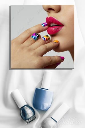Dekoratif Kare Kanvas Tablo Tekli Kuaför Güzellik Salonu Makyaj Nail Art Manikür 1355