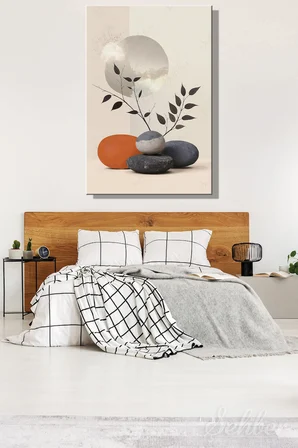 Dekoratif Dikey Kanvas Tablo Tekli Salon Mutfak Yatak Odası Ofis Zen Temalı Minimalist 1419
