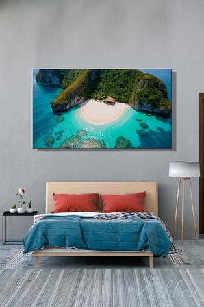 Panoramik Yatay Kanvas Tablo Tekli Salon Mutfak Yatak Odası Ofis Tayland Maya Bay 1421