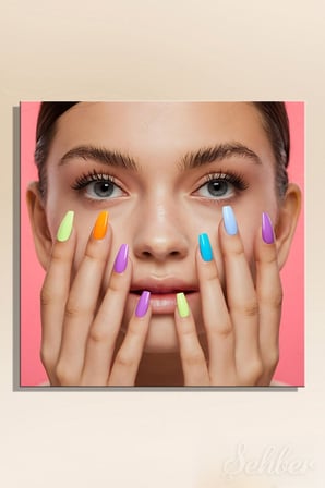 Dekoratif Kare Kanvas Tablo Tekli Kuaför Güzellik Salonu Makyaj Nail Art Manikür 1439