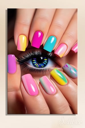 Dekoratif Dikey Kanvas Tablo Tekli Kuaför Güzellik Salonu Makyaj Nail Art Manikür 1440