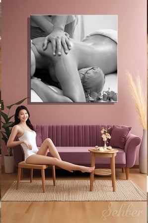 Kanvas Tablo Kare Tekli  Güzellik Salonu Spa Merkezi Sauna Sırt Masajı 1441