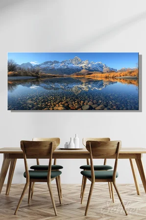 Panoramik Yatay Kanvas Tablo Tekli Salon  Yatak Odası Ofis Schwabacher Landing Manzara 1474