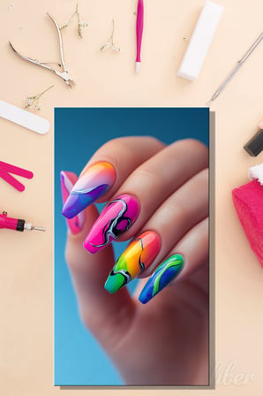 Panoramik Dikey Kanvas Tablo Tekli Kuaför Güzellik Salonu Makyaj Nail Art Manikür 1490