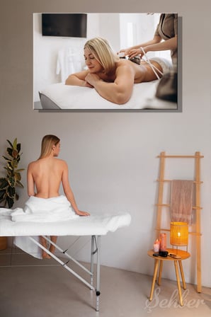 Dekoratif Yatay Kanvas Tablo Tekli Güzellik Salonu Spa Merkezi Anti-selülit Masajı 1492