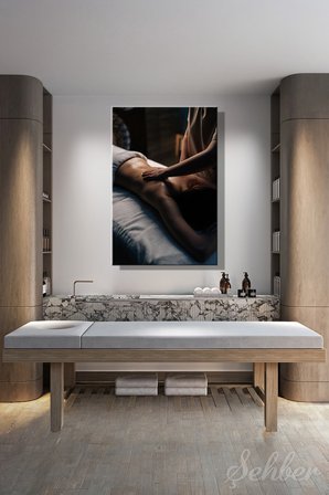 Dekoratif Dikey Kanvas Tablo Tekli Güzellik Salonu Spa Merkezi Masaj Salonu Sırt Masajı 1496