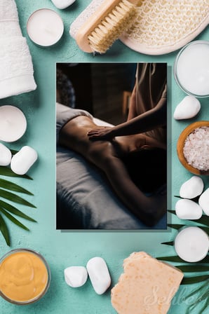 Dekoratif Dikey Kanvas Tablo Tekli Güzellik Salonu Spa Merkezi Masaj Salonu Sırt Masajı 1496