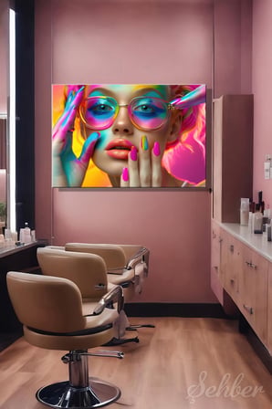 Dekoratif Yatay Kanvas Tablo Tekli Kuaför Güzellik Salonu Makyaj Nail Art 1504
