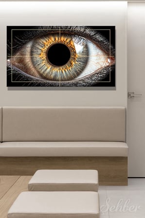 Panoramik Yatay Kanvas Tablo Tekli Göz Doktoru Poliklinik Hastane Makro İnsan Gözü 1562