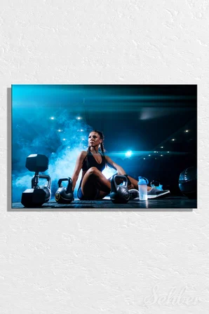 Cekoratif Yatay Kanvas Tablo Tekli Spor Salonu Fitness Eğitimi Egzersiz 1590
