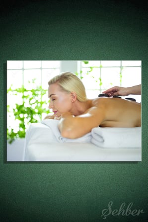 Kanvas Tablo Yatay Tekli  Spa Merkezi Masaj Salonu Güzellik Merkezi Rahtlatıcı Sırt Masajı 1591