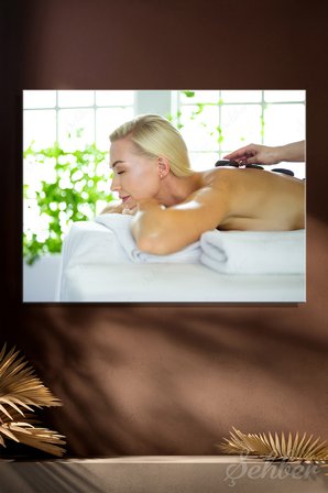 Kanvas Tablo Yatay Tekli  Spa Merkezi Masaj Salonu Güzellik Merkezi Rahtlatıcı Sırt Masajı 1591