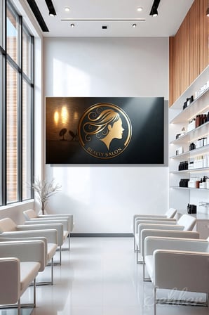 Panoramik Yatay Kanvas Tablo Tekli Kuaför Güzellik Salonu Makyaj Nail Art 1617