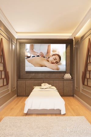 Kanvas Tablo Yatay Tekli  Spa Merkezi Masaj Salonu Sıcak Taş Masajı Terapisi 1649