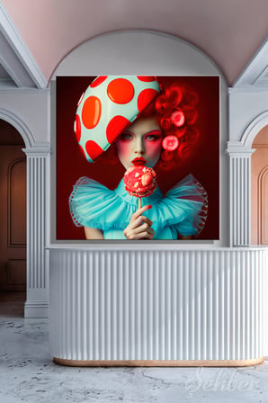 Kanvas Tablo Kare Tekli Kuaför Güzellik Salonu Makyaj Nail Art Pop-art Tarzı Kadın Portre 1765