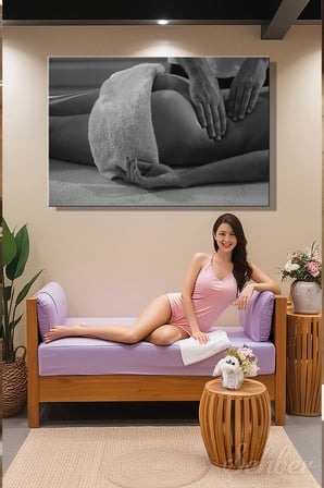 Kanvas Tablo Yatay Tekli  Spa Merkezi Masaj Salonu Profesyonel Masaj Hizmetleri 1790