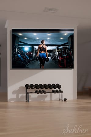 Dekoratif Yatay Kanvas Tablo Tekli Spor Salonu Fitness Eğitimi Halter Egzersizi Yapan Kadın 1830