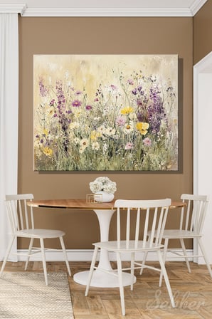 Kanvas Tablo Yatay Tekli Ev Kafe Ofis Kim Allen Spring Blooms Pastel Tonlarda Soyut Çiçekler 1980