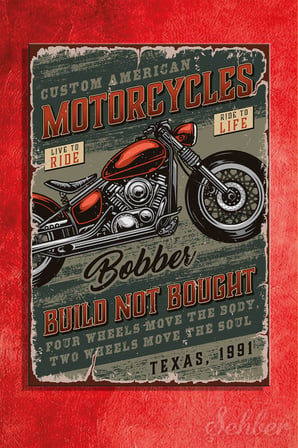 Dekoratif Dikey Kanvas Tablo Tekli Ev Kafe Ofis Vintage Bobber Motosiklet Posteri 1990