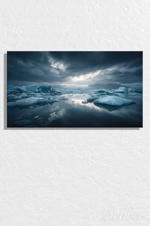 Panoramik Yatay Kanvas Tablo Tekli Ev Kafe Ofis İzlanda Jökulsarlon Buzul Lagünü 2025